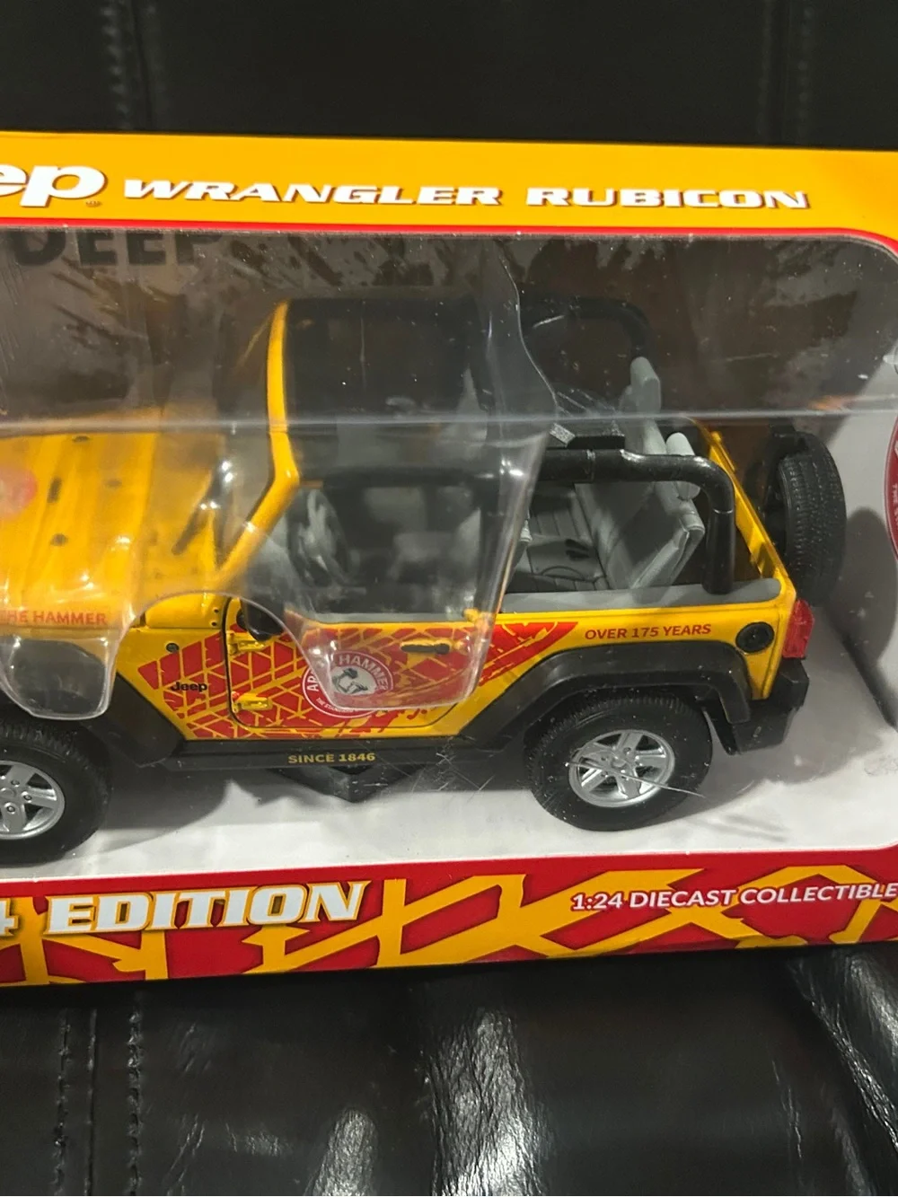 Jeep Wrangler Rubicon Yellow Die-Cast Toy - Branded 2024 Edition